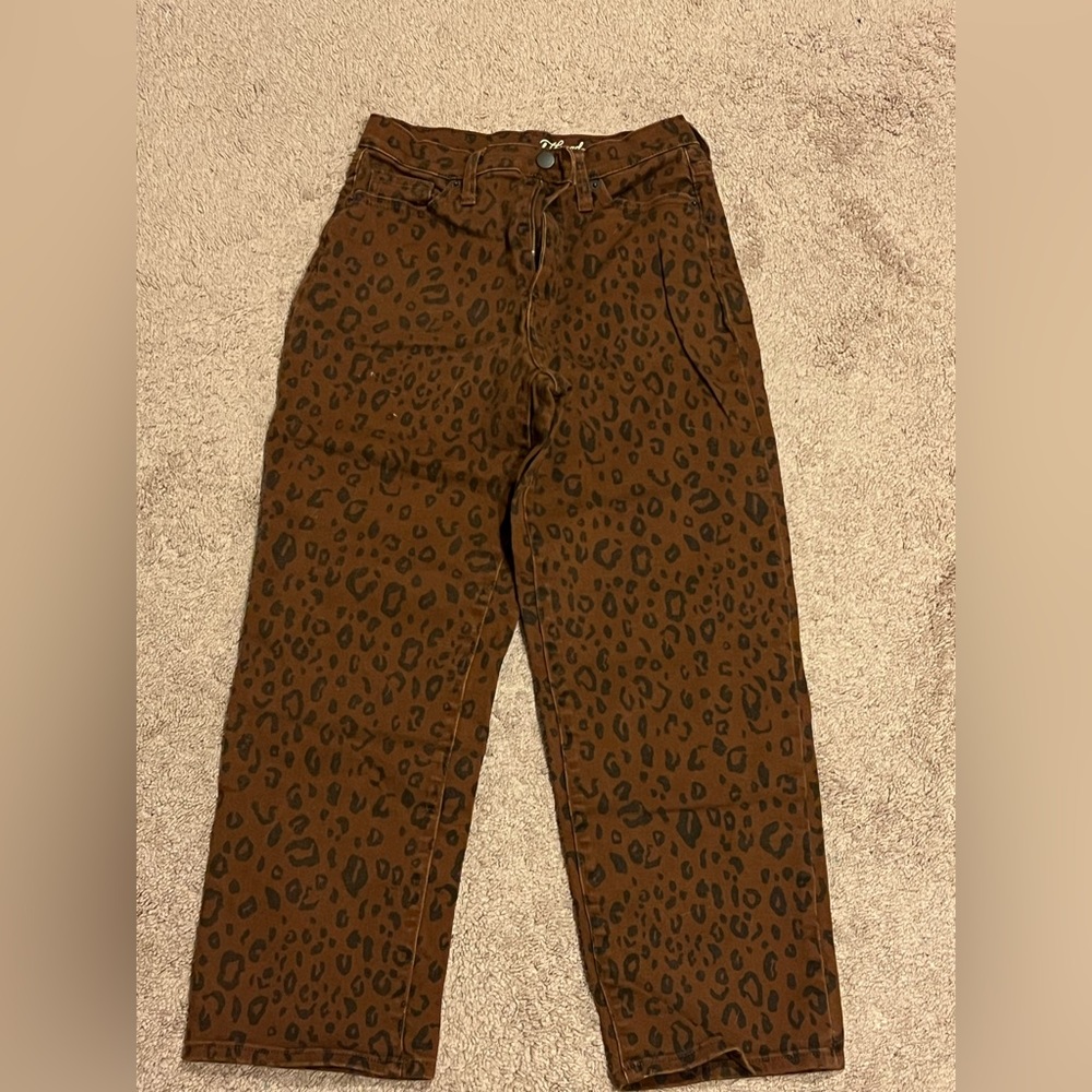 Leopard print jeans